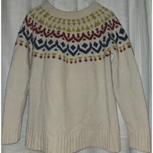 J.Crew Fair Isle Merino Wool Blend Sweater Womens Size L